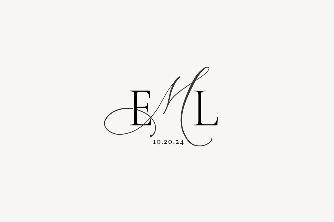 Modern Wedding Monogram, Chic Logo, Stylish Wedding Couple Logo ...