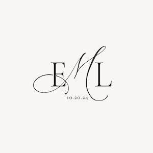 Modern wedding Monogram, Chic logo, Stylish Wedding Couple Logo, Minimalist Wedding Monogram, Initials Logo, Customizable wedding monogram