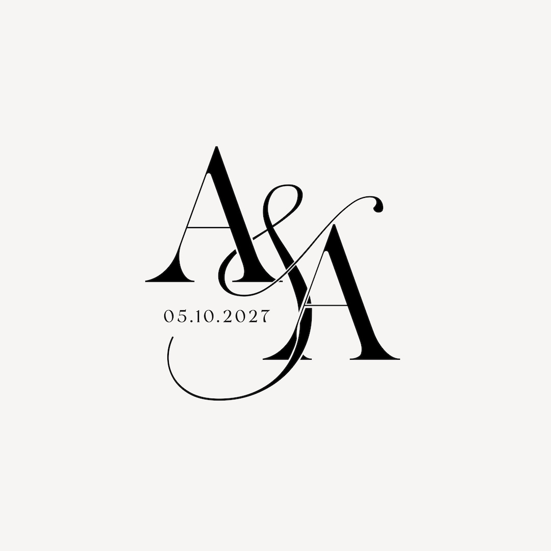Modern Wedding Monogram, Custom Wedding Logo Design, Monogram Crest ...