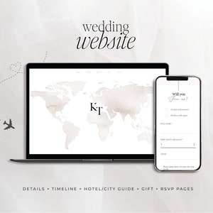 Vorlage für eine RSVP-Website für eine Hochzeit am Zielort, Einladung für eine Hochzeits-Website mit Reisethema, Online-RSVP für eine Hochzeit, Einladung für eine mobile Website zur Hochzeit