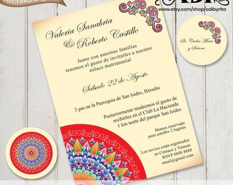 Costa Rican Invitation. The Costa Rican cart. Dreams of Tiquicia. Tico design. Pura Vida. Costa rican oxcart invitation.