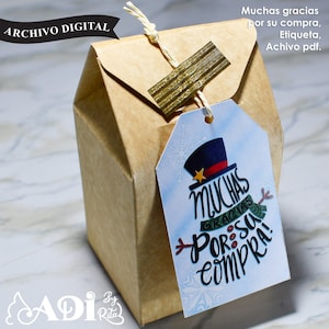 Muchas gracias por su compra ETIQUETA, archivo para imprimir, hand lettering, Navidad, pdf