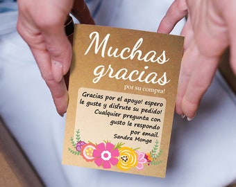 Muchas gracias por su compra stickers Español, Etiquetas Descarga inmediata pegatinas para órdenes, tarjetas agradecimiento pdf 3 diseños