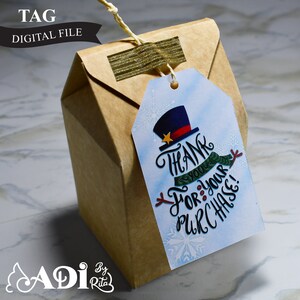 Thank you for your purchase TAG, printable file, hand lettering tag, thank you for your purchase Christmas tag, customer appreciation, pdf
