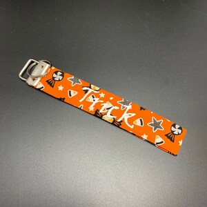 Trick or Treat Halloween Candy Fabric Wristlet Key Fob