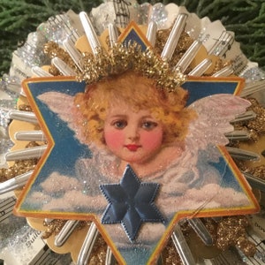 Handcrafted Dresden Style Angel Ornament