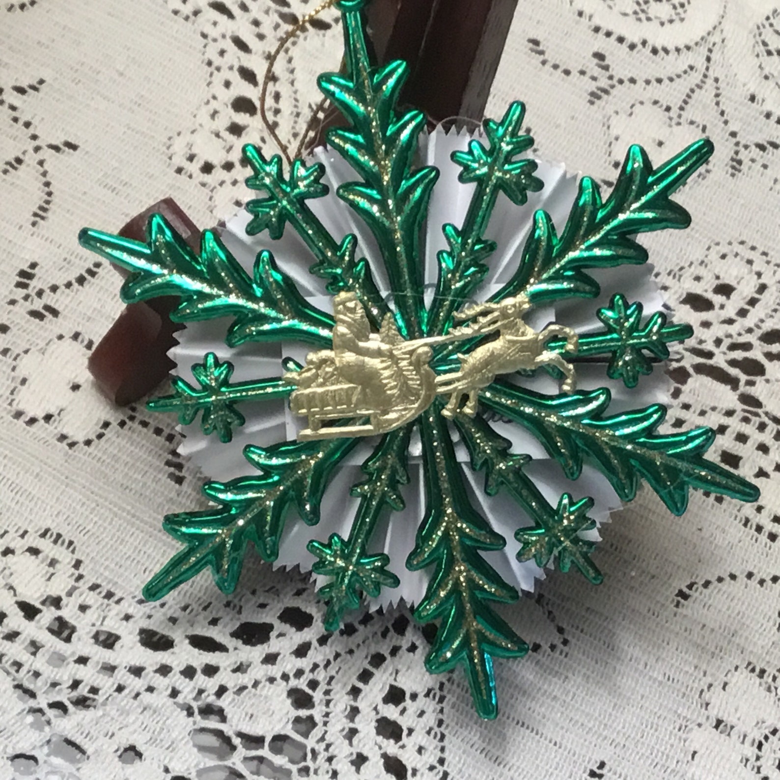 Dresden Style Christmas Ornament Etsy