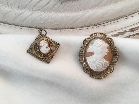 Antique Cameo Brooch and Pendant - image 5