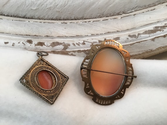 Antique Cameo Brooch and Pendant - image 2