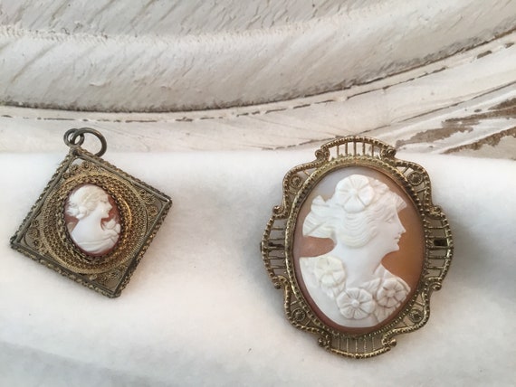 Antique Cameo Brooch and Pendant - image 4