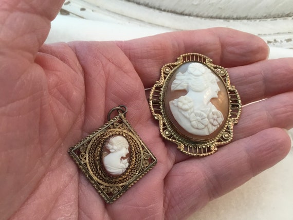 Antique Cameo Brooch and Pendant - image 6