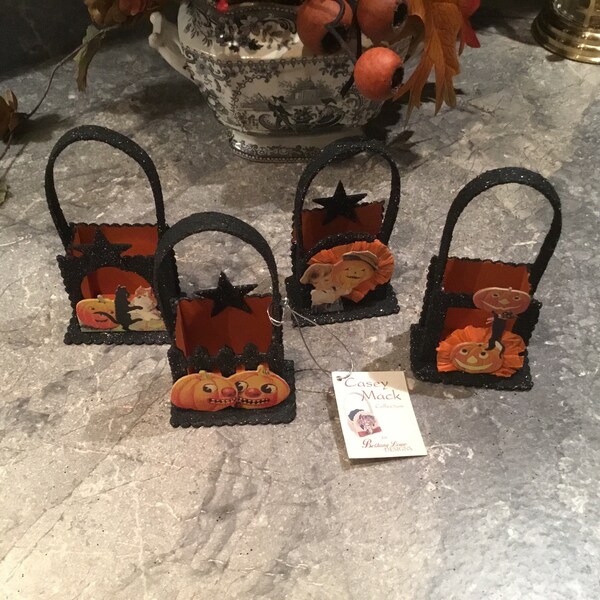 Bethany Lowe Beautiful Magic Moon Bucket – Paper Mache Halloween Candy Container, Signed