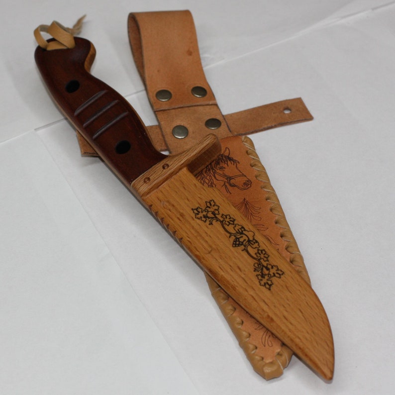 Toy wooden knife with leather sheath Etsy