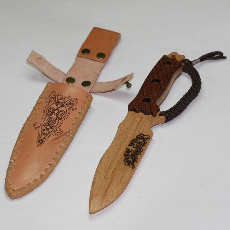 Toy wooden knife with leather sheath Etsy