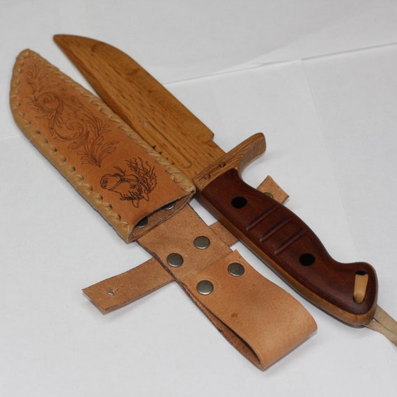 Toy wooden knife with leather sheath Etsy