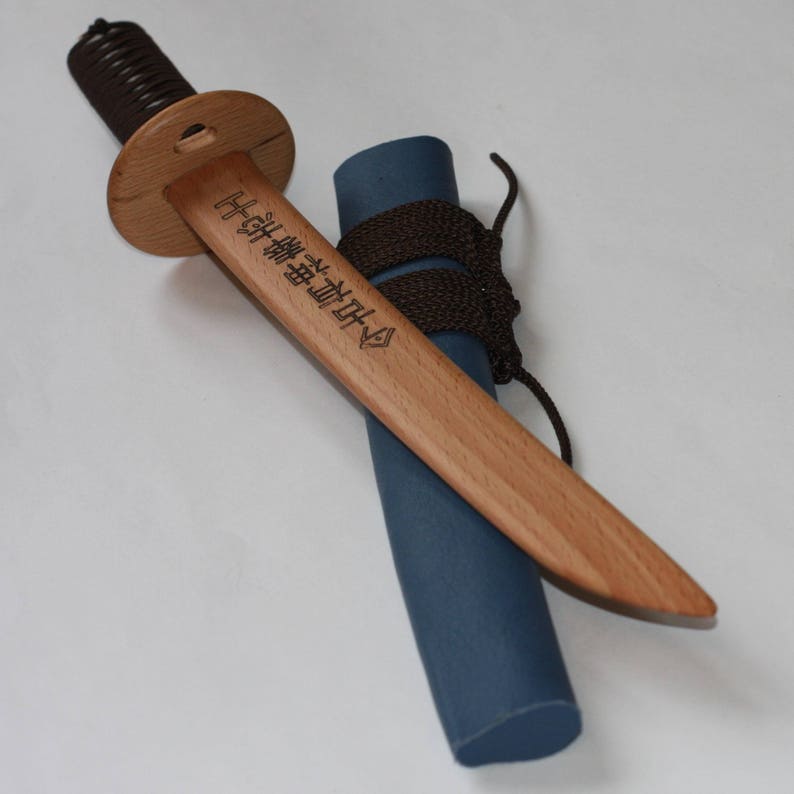 Toy wooden knife Tanto with leather sheath Etsy