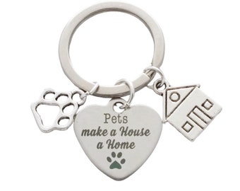 Dog / Pet Themed Keepsakes - "Pets make a House a Home" - Keyring