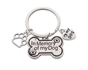 Dog Memorial Keepsake "In Memory of my Dog" - Canine - Pet - Bag Charm - Keyring - Donation to Dog Rehab and Rehoming