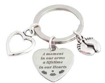 Baby Memorial - "A moment in our arms a lifetime in our Hearts" -  Keepsake - Keyring