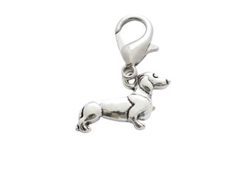 Dachshund - Dog 2D Bag Charm * Zipper Charm * Necklace or Bracelet Clip-on pendant charm