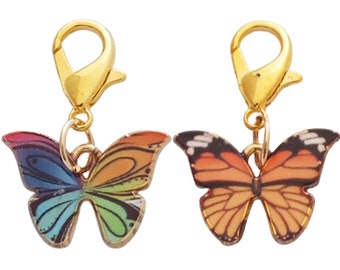 Butterfly - Enamelled Clip-on Bag Zipper Pendant Charm