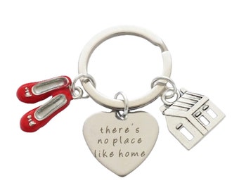 Keepsake inspired by The Wizard of Oz - "There's no place like home" - Housewarming Gifts - Bag Charm - Keyring