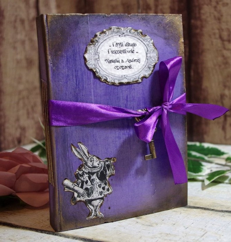 Alice in Wonderland Wedding Guest Book Vintage Photo Album Etsy