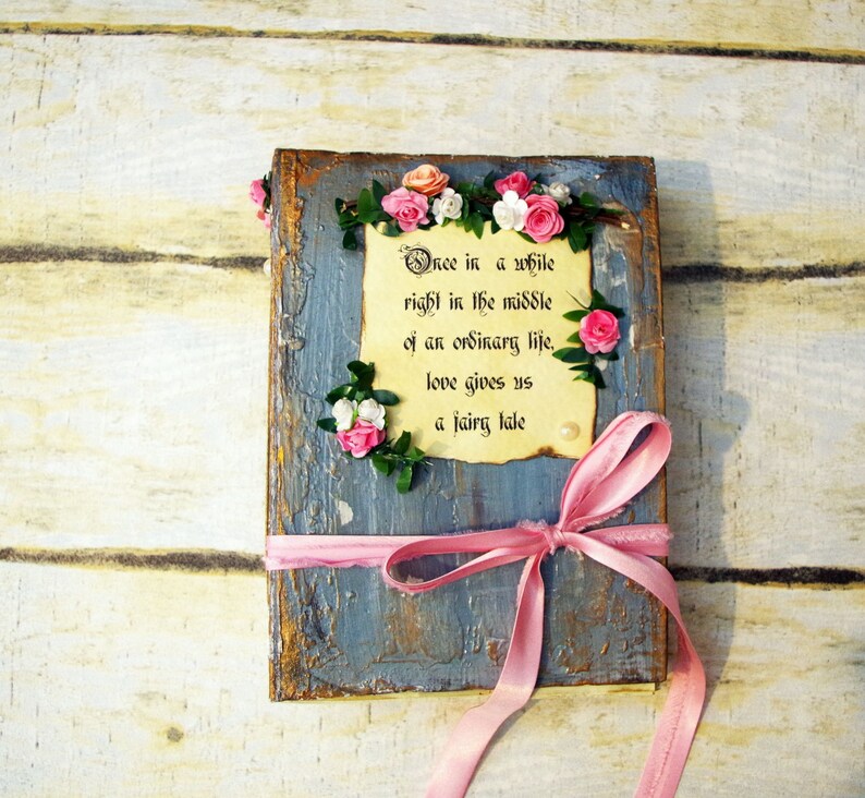 Fairytale Wedding Guest Book Shabby Vintage Boho Wedding Garden Party Scrapbook Wedding Album Custom