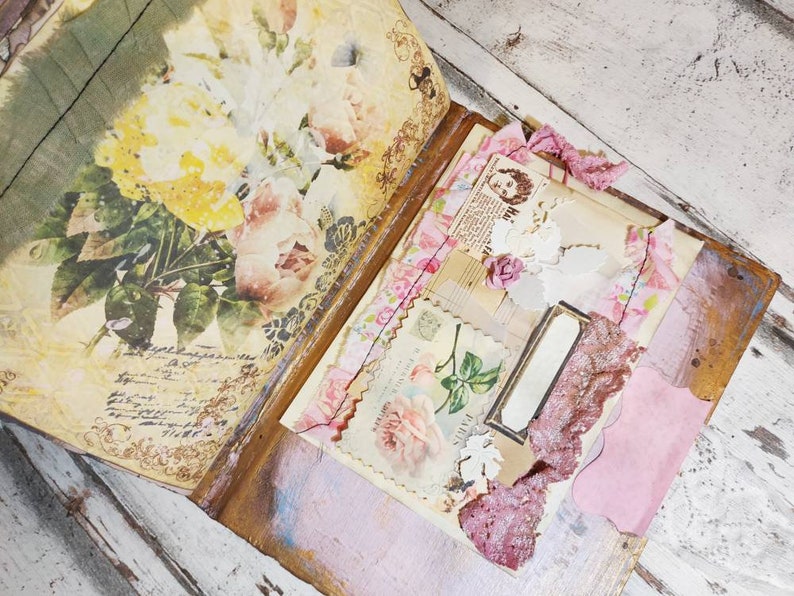 Download French Shabby chic Junk Journal Faith scrapbook blue pink ...