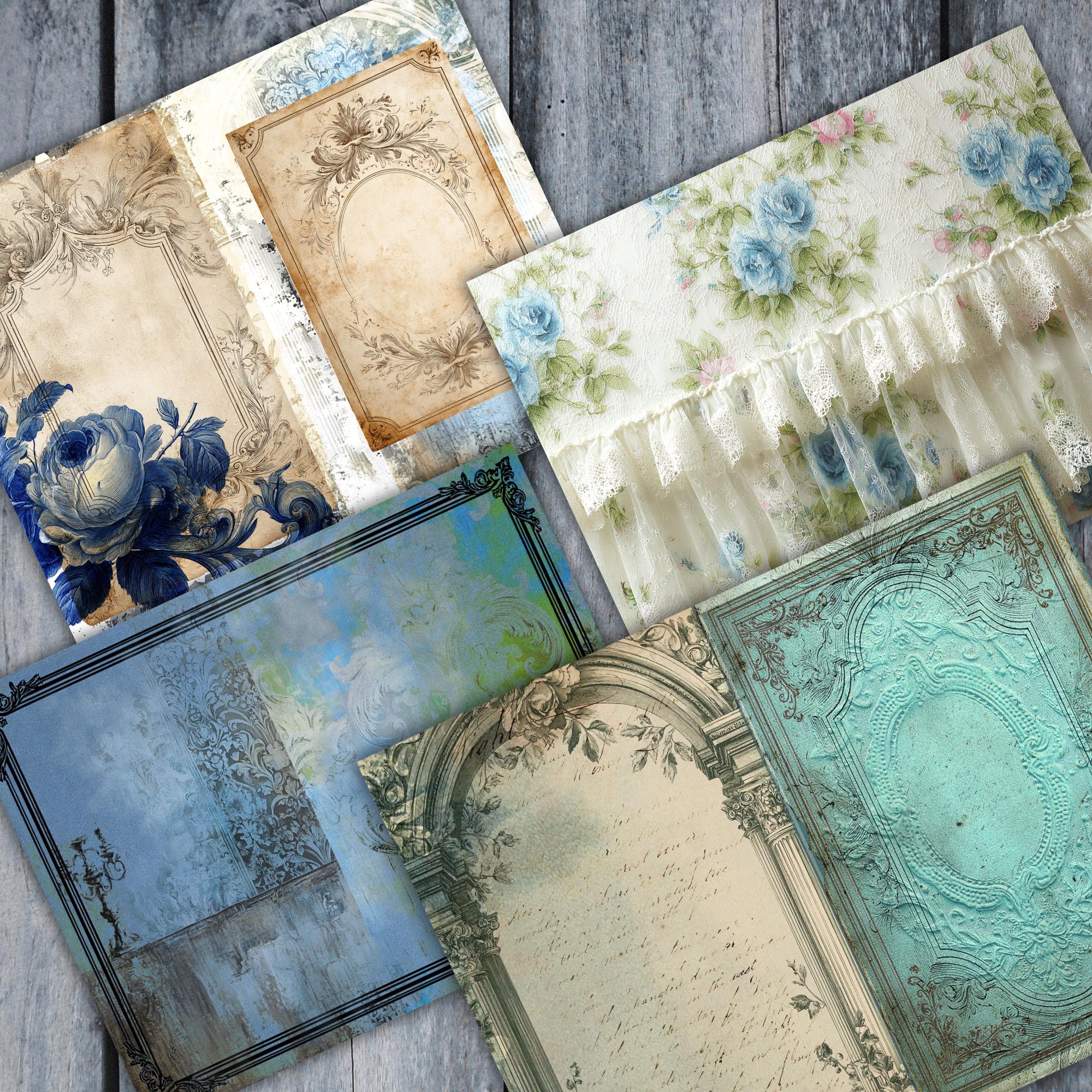 Baroque Junk Journal Papers, Printable Shabby Chic Scrapbook Pages, 40 ...