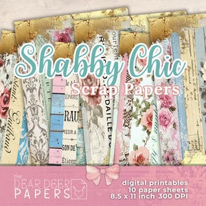 Papel de diário digital Shabby Chic francês | para impressão | para download | para impressão | para scrapbook | para plano de fundo de papel de parede vitoriano