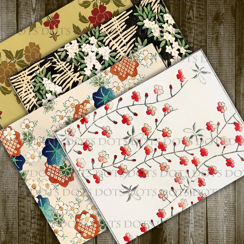 Japanese junk journal paper digital asian journalling pages Etsy