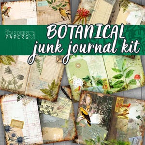 BUNDLE 132 papiers numériques pour journal indésirable du jardin floral botanique et éphémères, pages nature vintage, fleurs sauvages botaniques à téléchargement immédiat