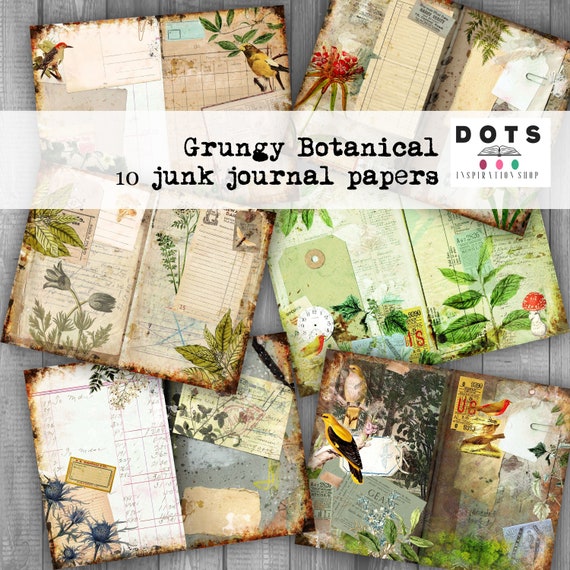 Vintage-inspired nature junk journal page