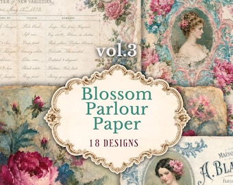 Victorian Floral Digital Paper Pack – 18 Regency Junk Journal Pages (Digital Download)