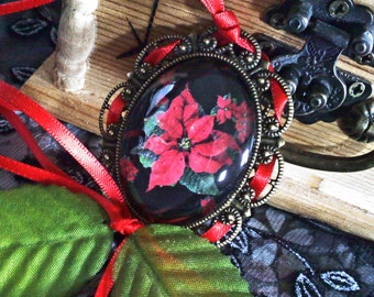 Poinsettias Christmas Tree Ornament