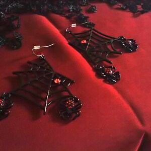 Black Spiderweb Earrings