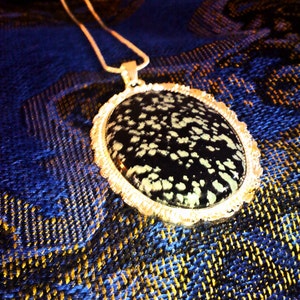 Snowflake Obsidian Pendant Necklace