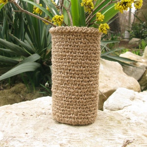 Crochet Jute Covered Vase / 100 % natural materials