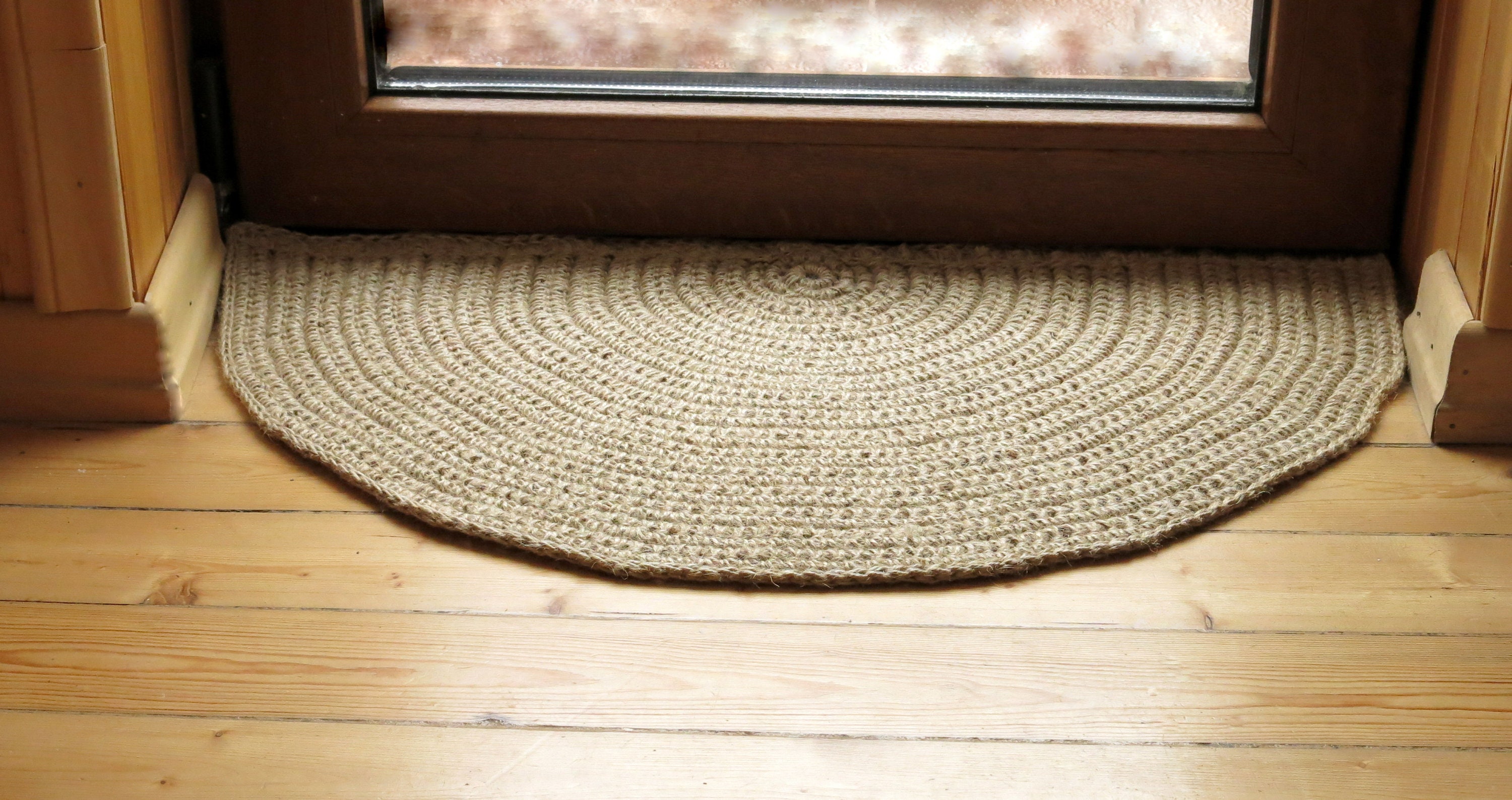 Half Circle Hand Crochet Jute Door Rug / Doormat / Rug / Bath