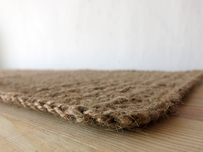 Jute Table Runner Natural Hand Crochet Table Runner Etsy