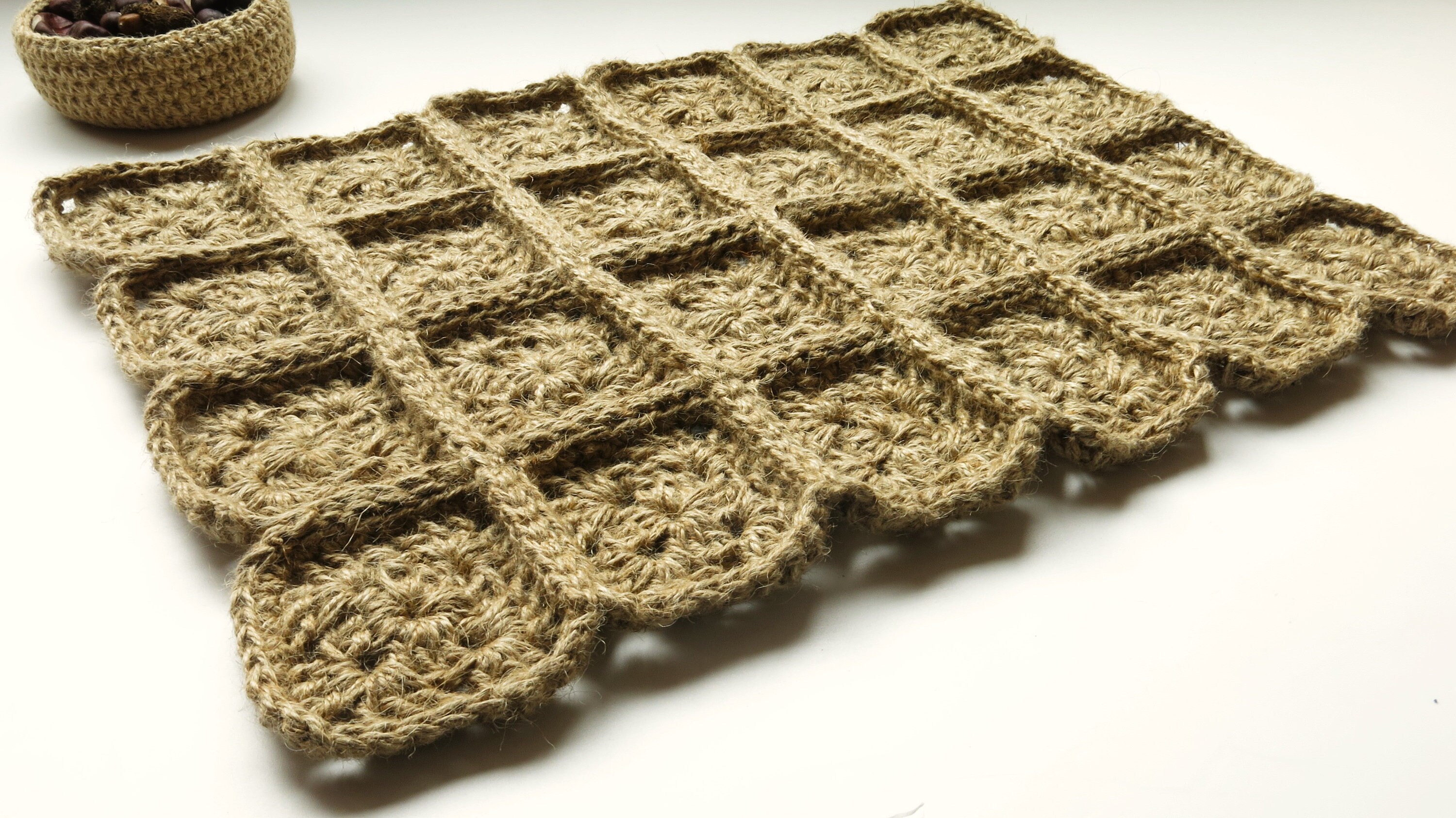 Hand Crochet Jute Rug - Square Area Rug, Natural Fiber Bath Mat - Etsy - Lodestone Natural Fiber Bath Mats