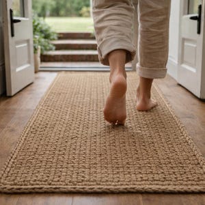 Hallway Runner Rug, Jute Runner Rug, Long Narrow Runner, Handmade Jute Rug, Natural Jute Runner, Custom Size Runner