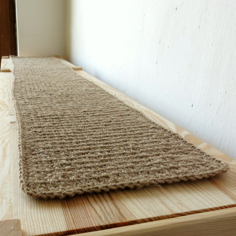 Jute Table Runner Natural Hand Crochet Table Runner Etsy