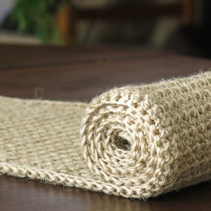 Jute Table Runner, Natural Hand Crochet Table Runner, Farmhouse Decor, Flower Pot Mat, Custom sizes and shape, 100% natural materials
