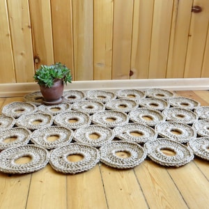 Crochet jute door rug / Doormat / Welcome rug / Indoor Outdoor Mat 100% natural materials / Custom sizes