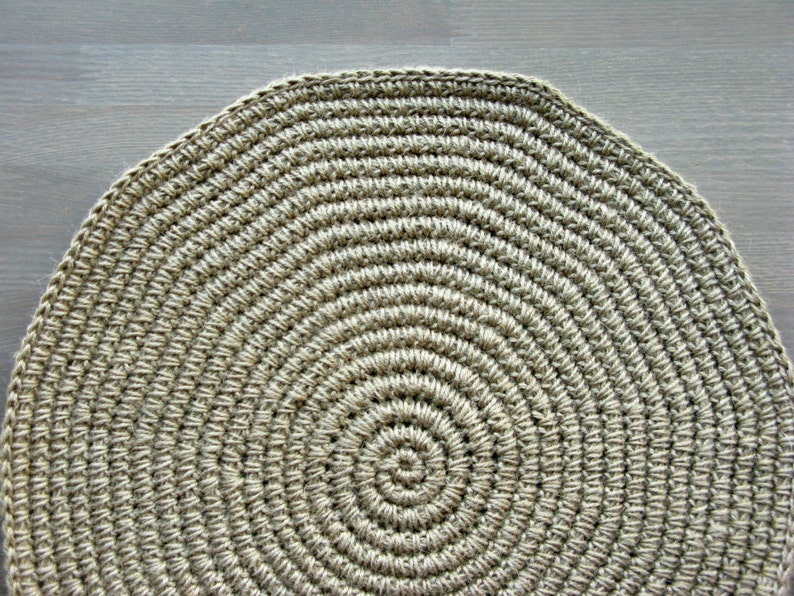 Hand Crochet Jute Placemat and Coaster / Circle Placemat / Etsy