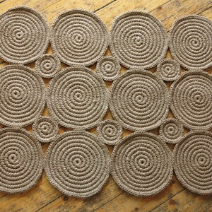 Crochet jute door rug / Doormat / Welcome rug / Indoor Outdoor Mat / 100% natural materials / Custom sizes