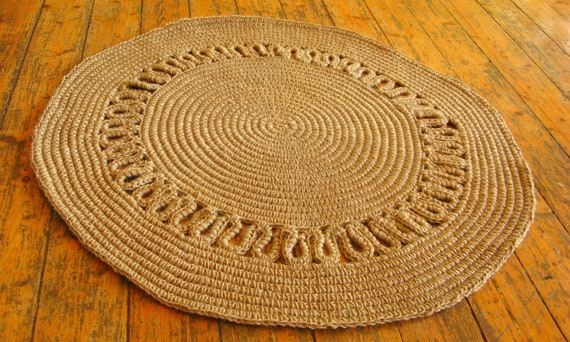 jute rug 2525 circle Colourful Round Jute Rug | Atrangi Rugs