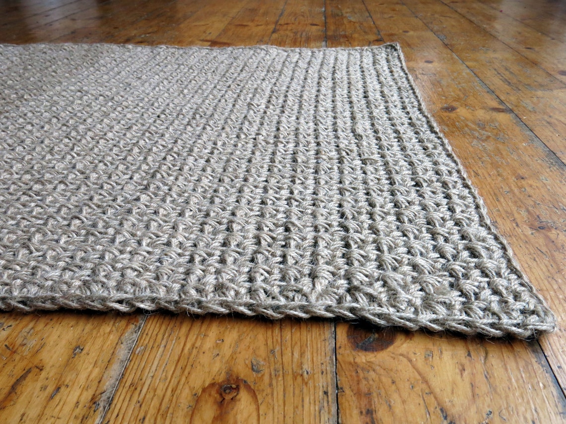 Big Crochet Jute Door Rug / Doormat / Rug / Bath Mat / Etsy